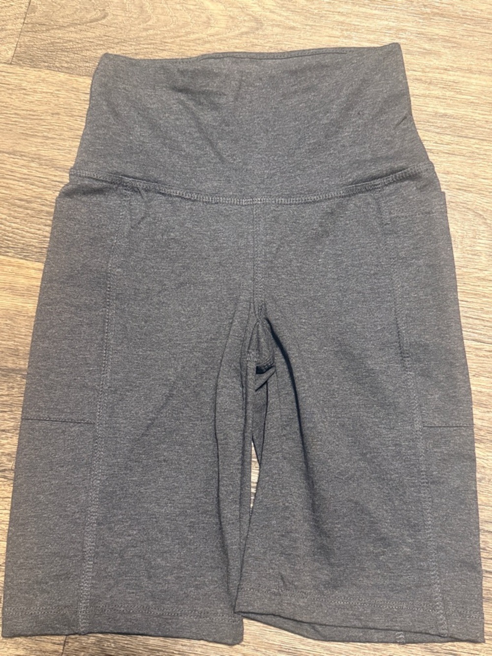 High-Rise Dark Charcoal Biker Shorts
